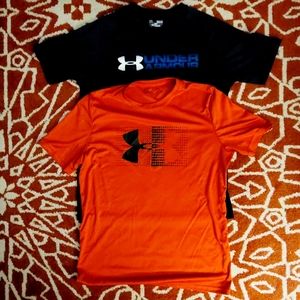 Two Under Armour Men's Heatgear Run Short Sleeve T-Shirt Size Medium